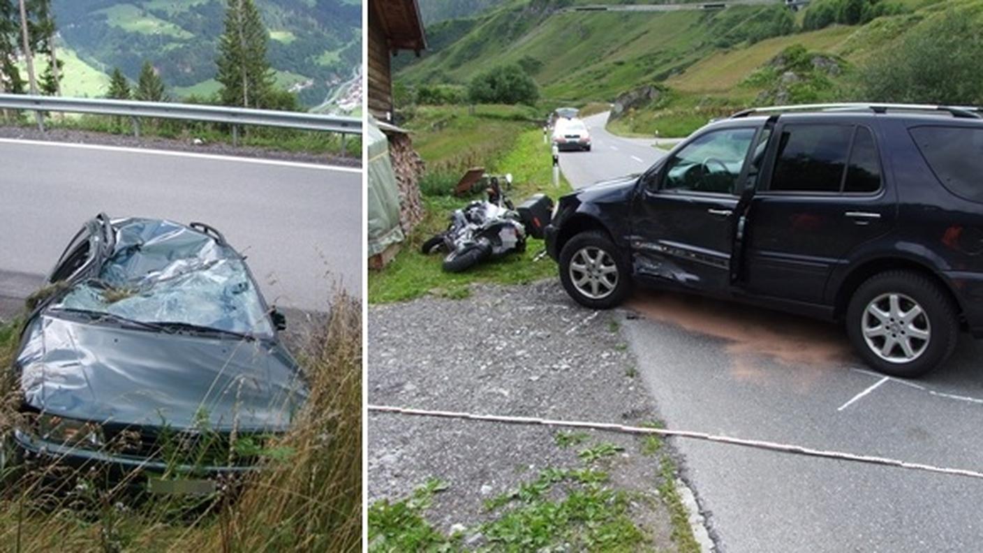 A destra l'incidente a Rueras, accanto quello in Prettigovia