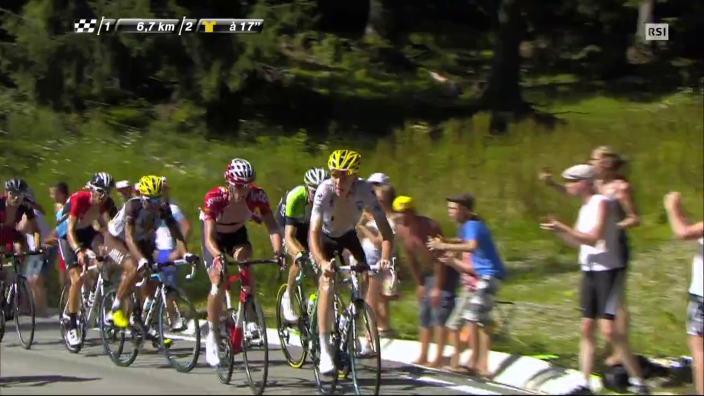 Tour de France, 13a tappa, lo scatto di Nibali su Valverde e Pinot (18.07.2014) 