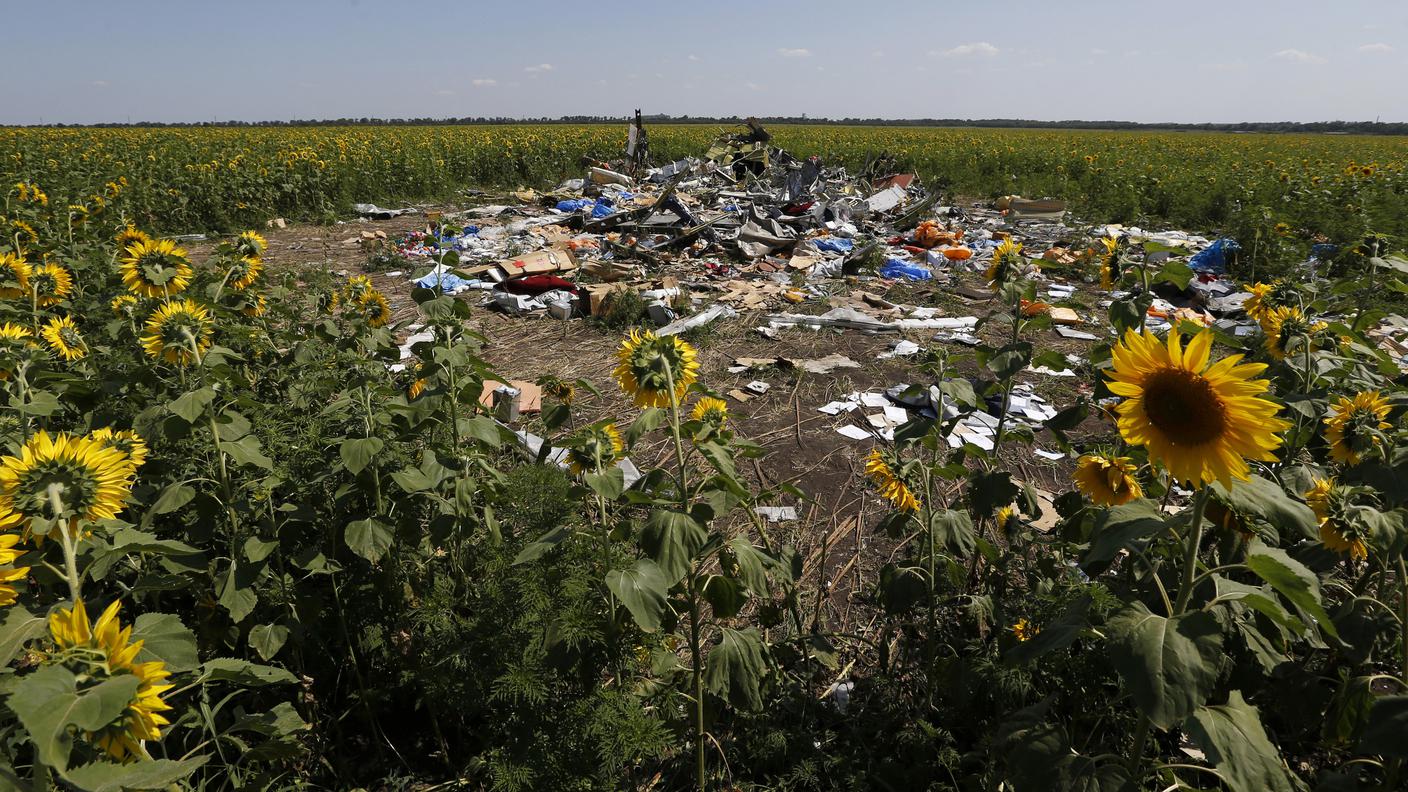 Resti del velivolo a Grabovo