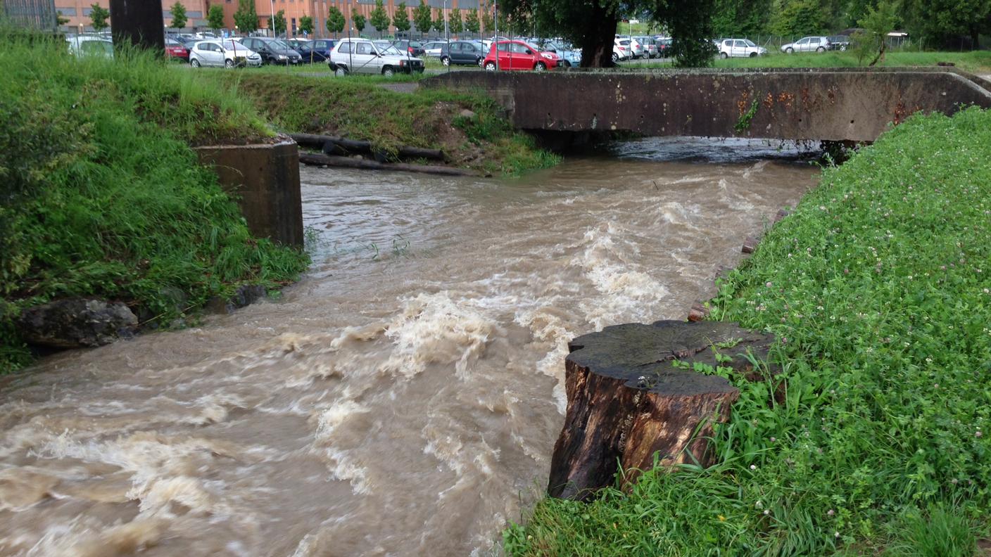 Il Laveggio nella zona industriale del comparto Valera a Mendrisio