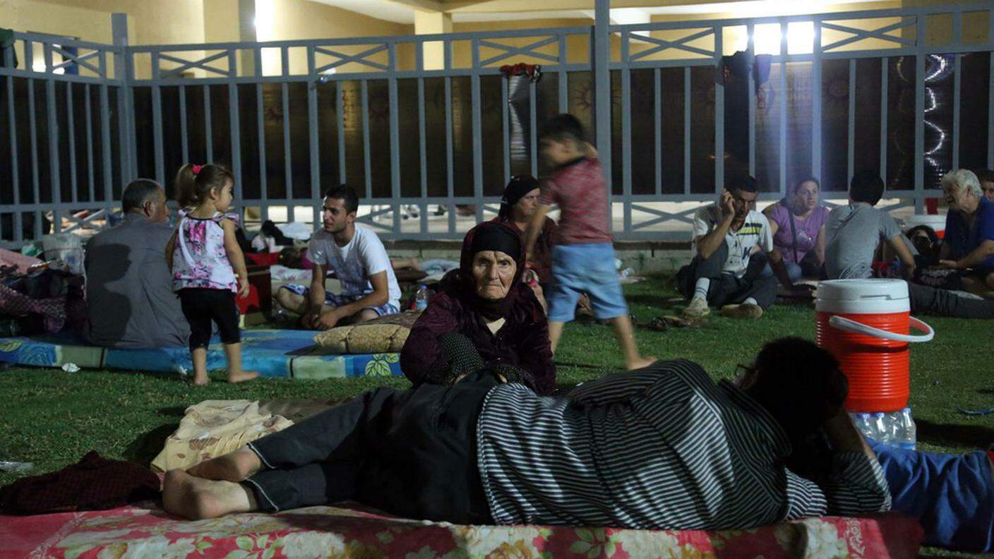 I profughi nei giardini di Erbil, la notte tra giovedì e venerdì