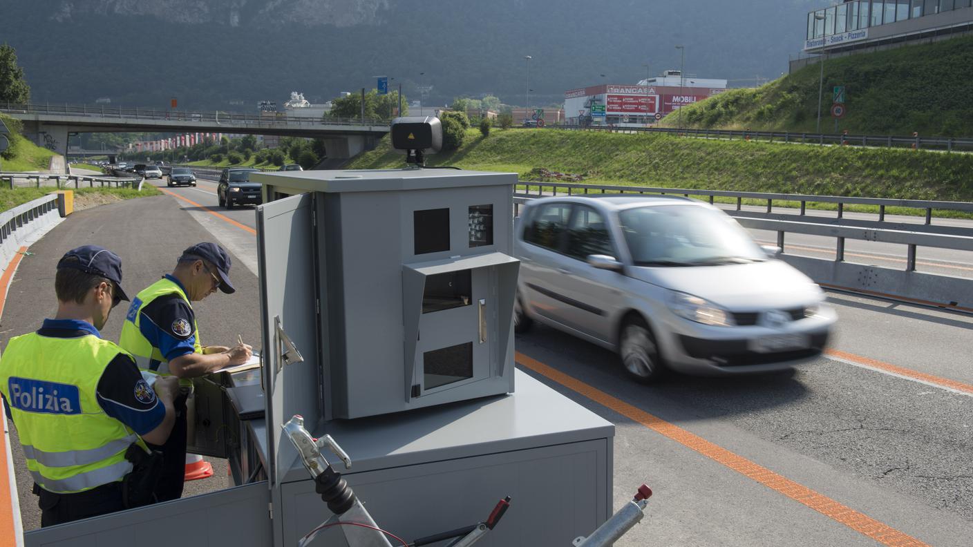 Il radar mobile nel cantiere dello svincolo di Mendrisio