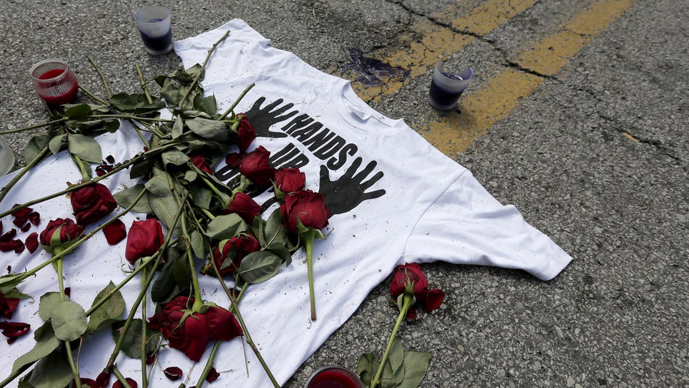 Il punto dove Michael Brown fu ucciso il 9 agosto scorso