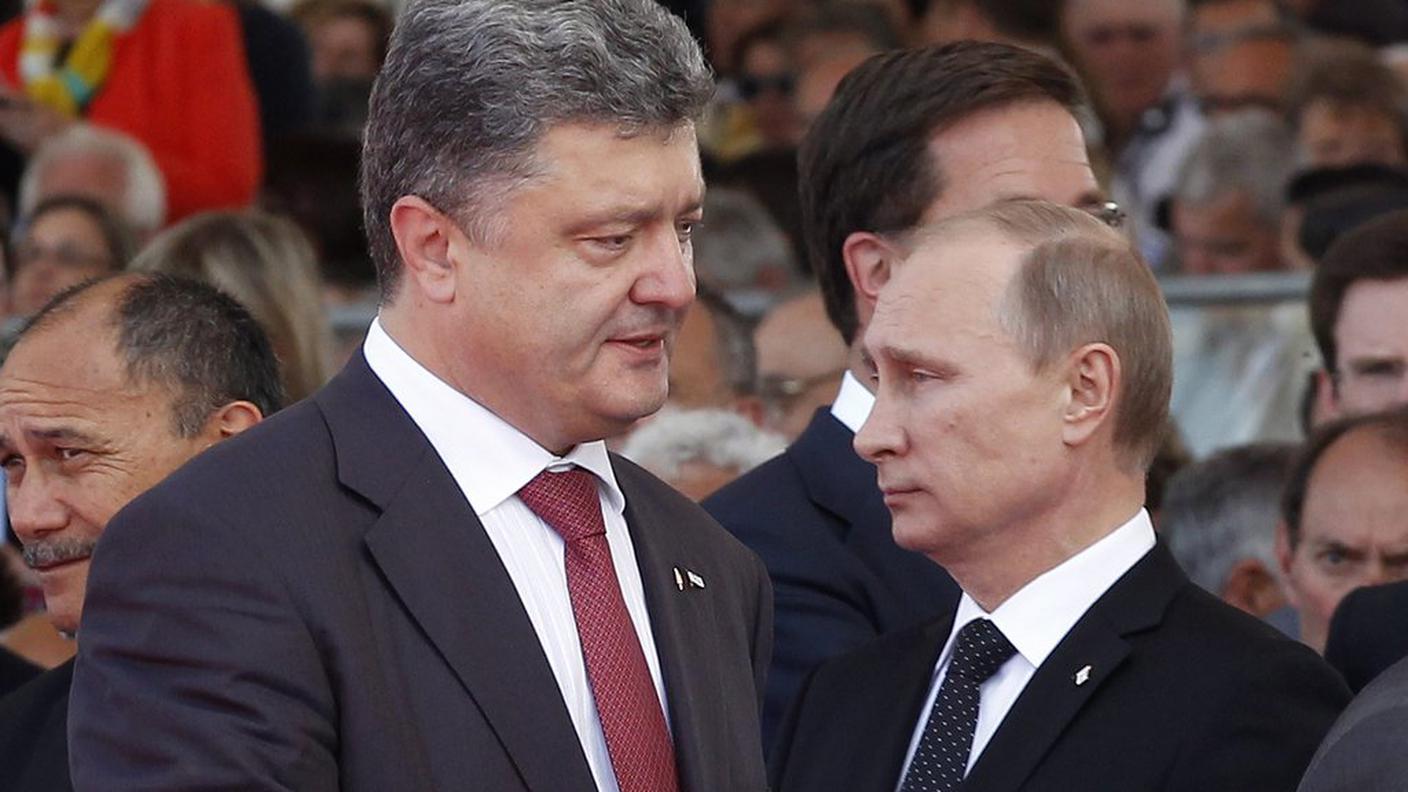Poroshenko e Putin durante l'incontro del 6 giugno 