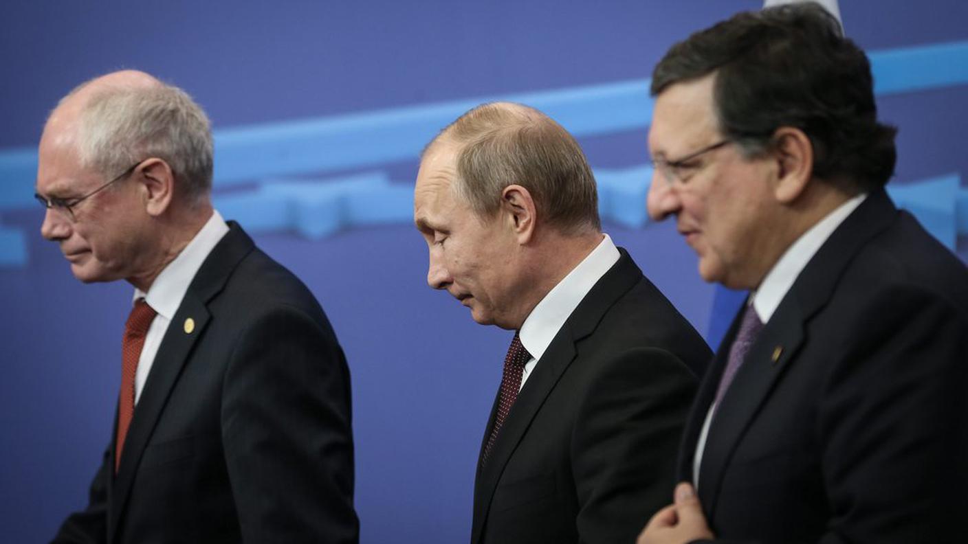 Herman Van Rompuy, Vladimir Putin e José Manuel Barroso