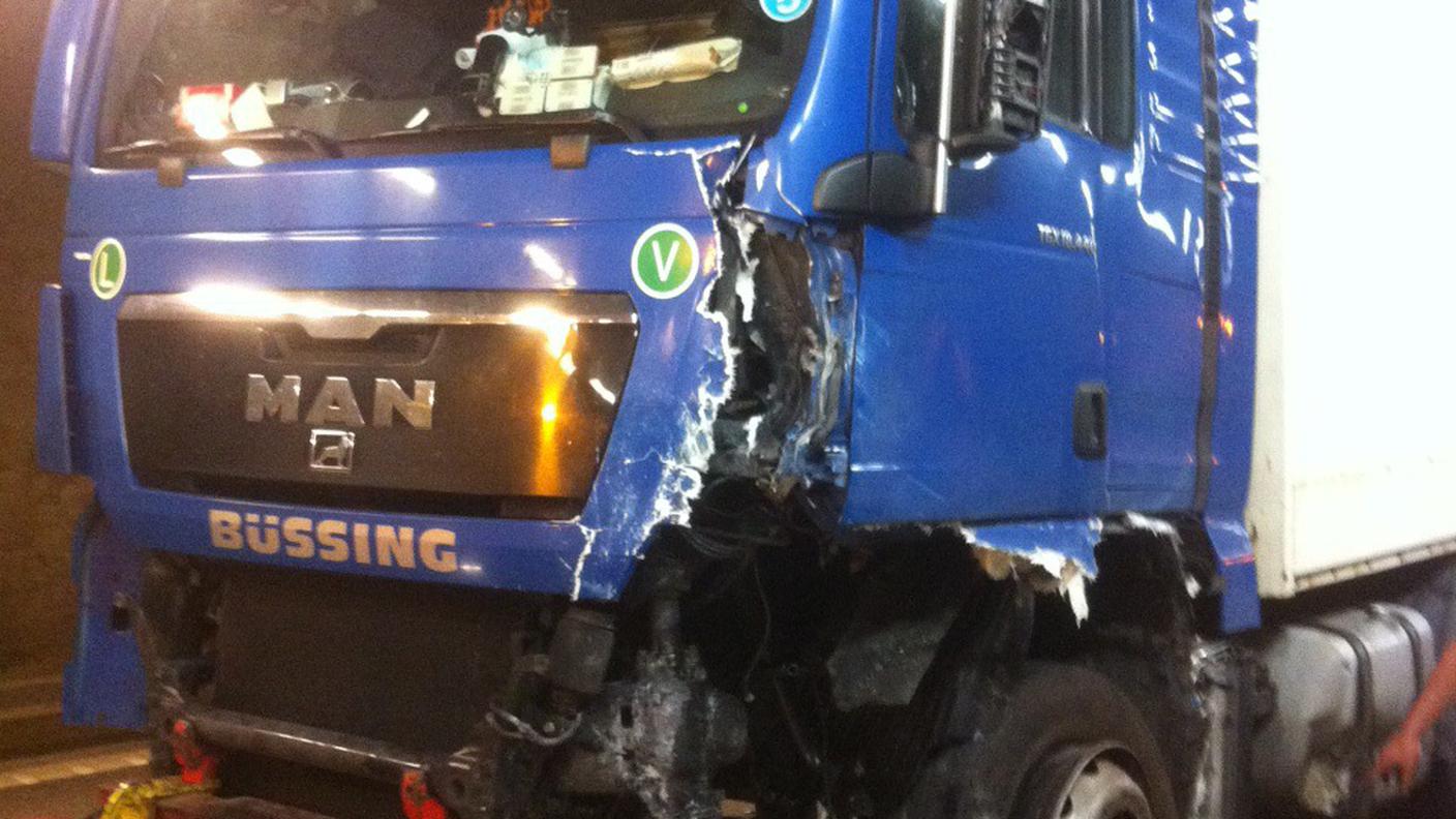 Il camion coinvolto nell'incidente