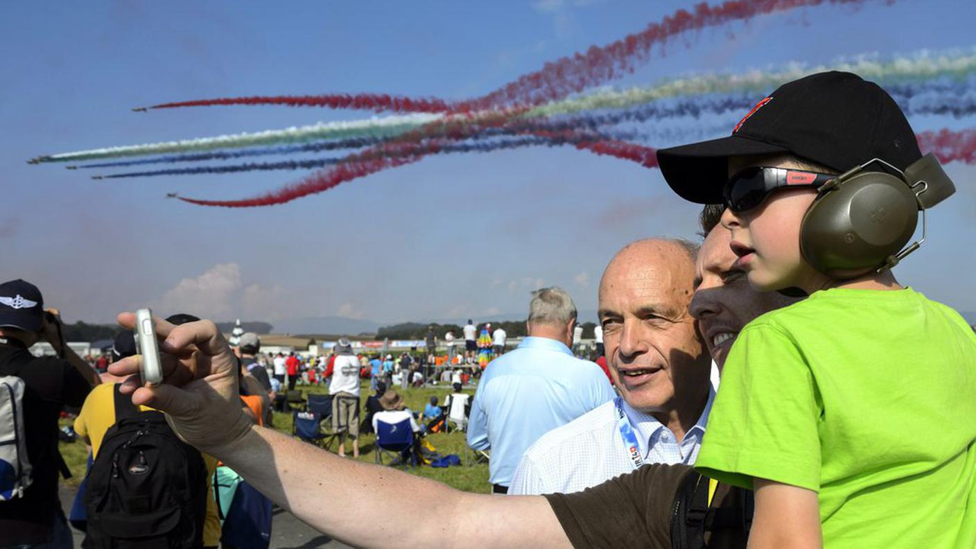 Ueli Maurer tra gli spettatori