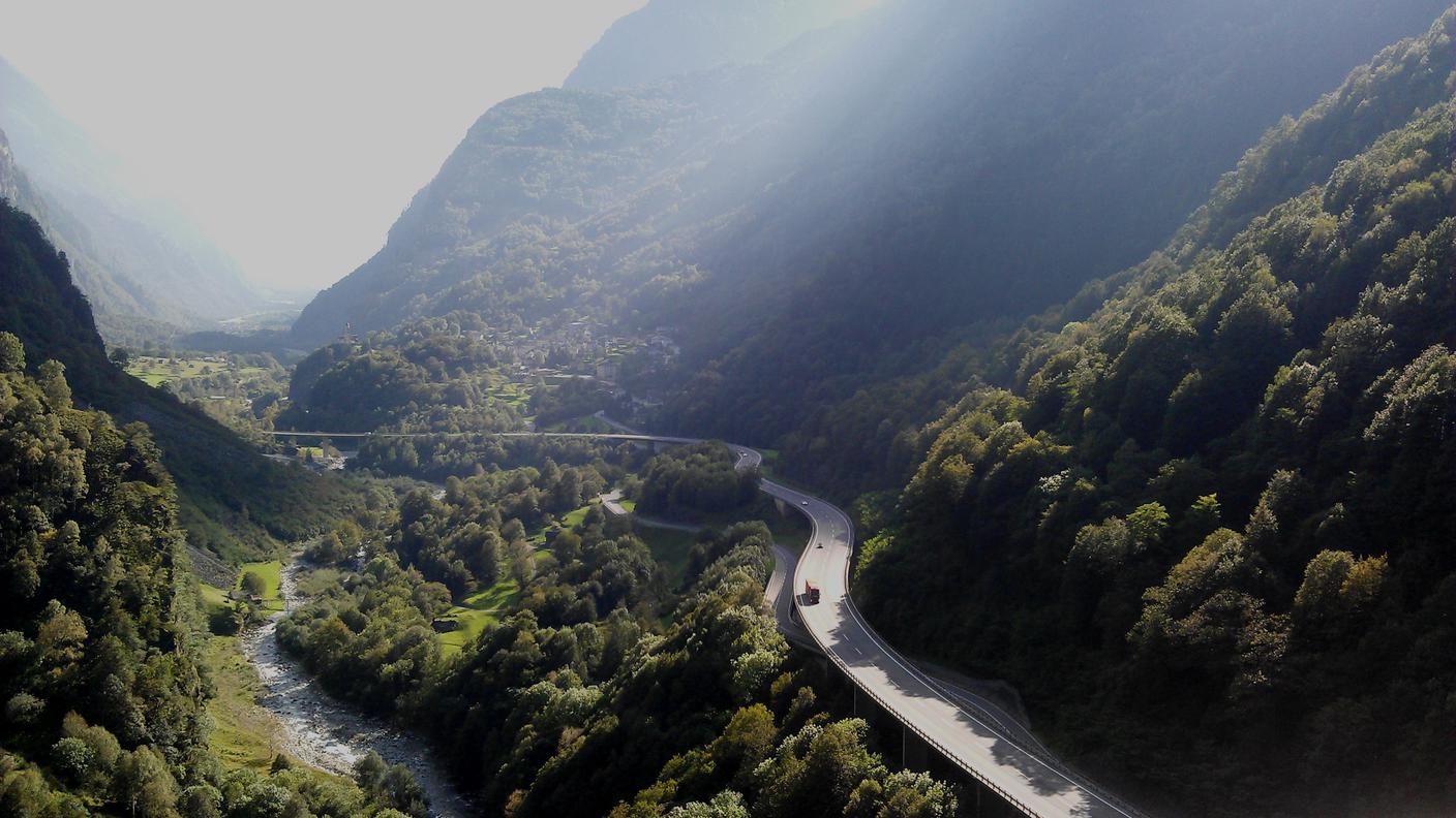 L'A13 a sud di Mesocco