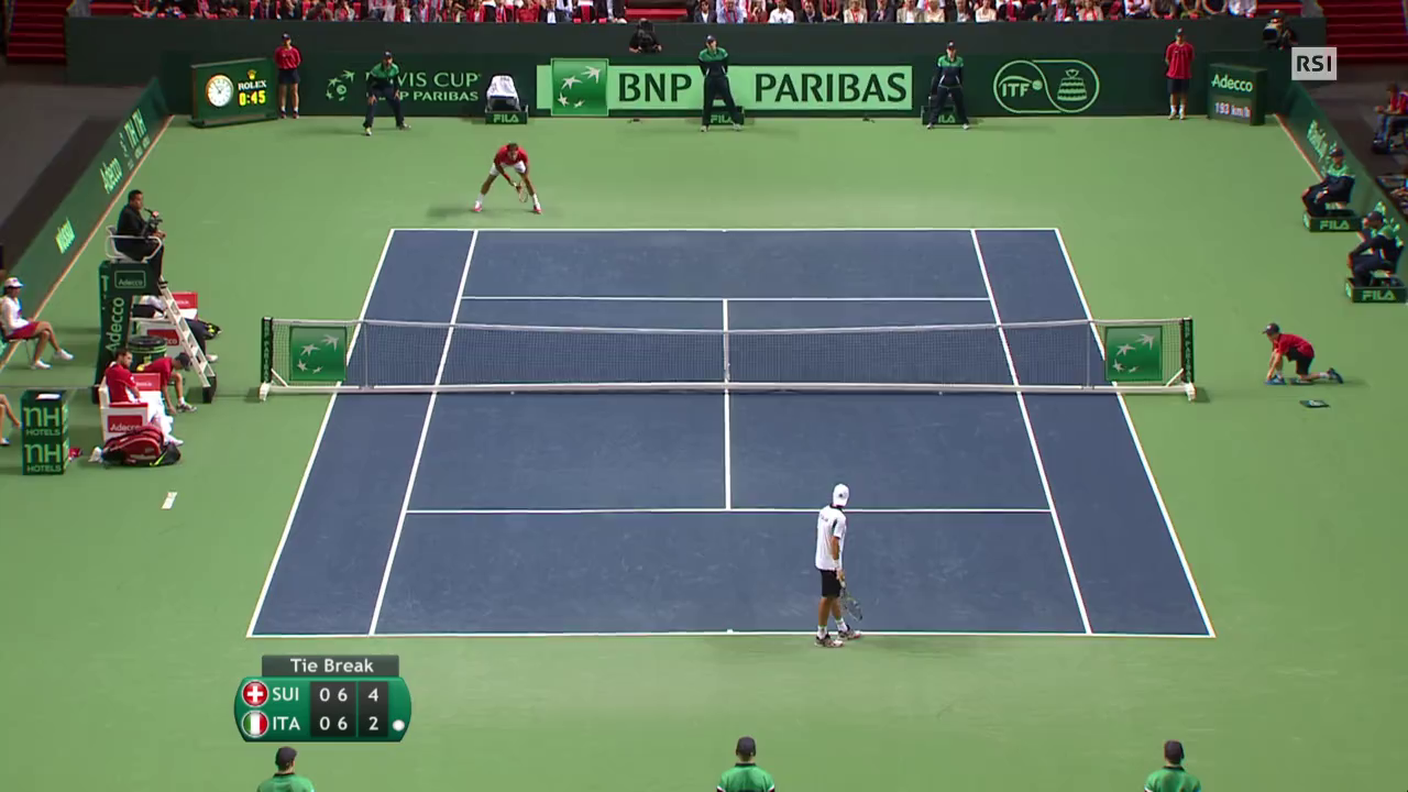 Coppa Davis, Federer-Bolelli: tiebreak