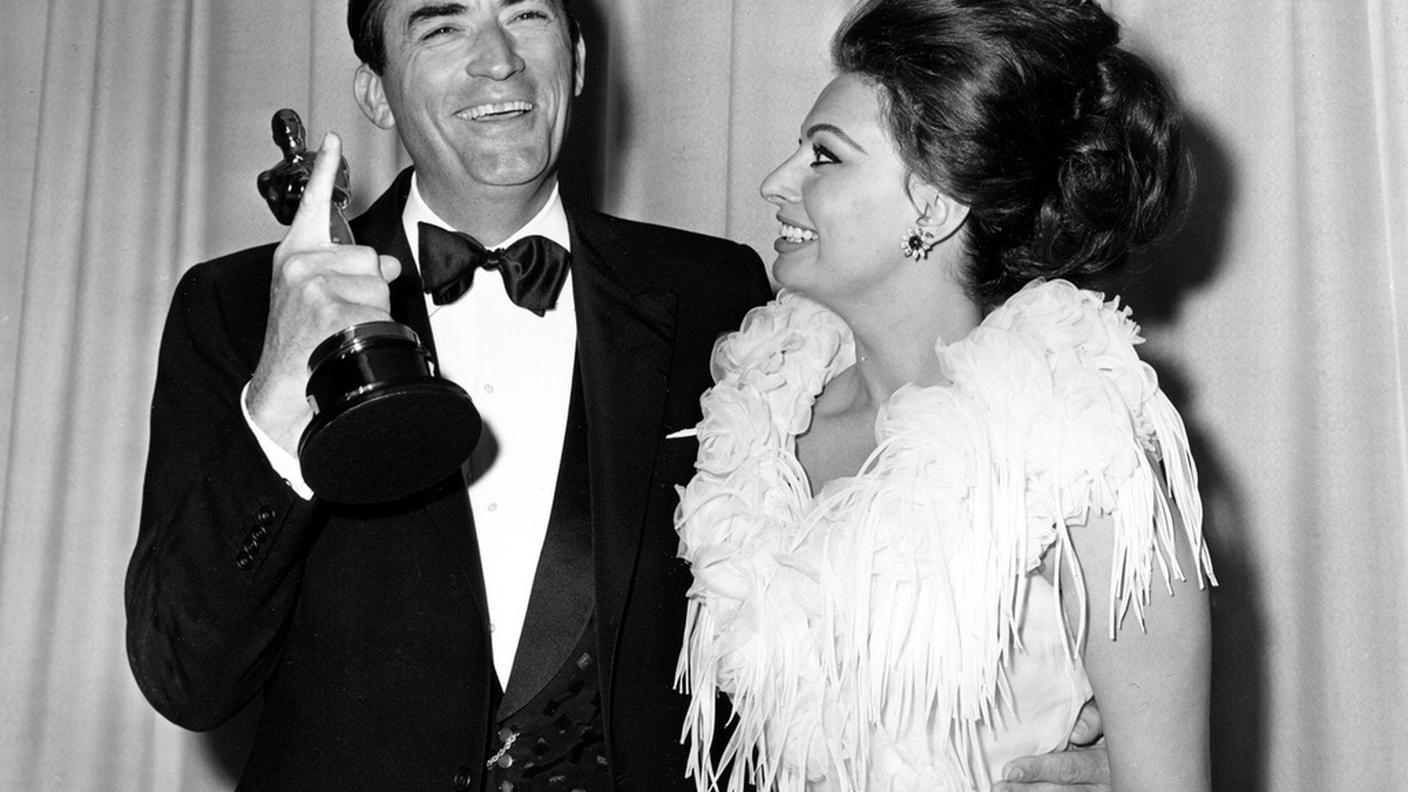 Con Gregory Peck agli Oscar nel 1963
