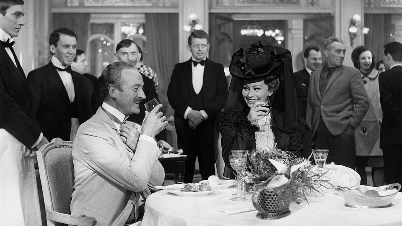 Con David Niven in Svizzera per le riprese di un film