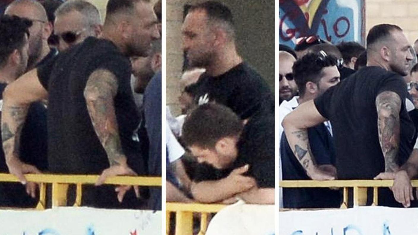 Durante i funerali di Ciro Esposito