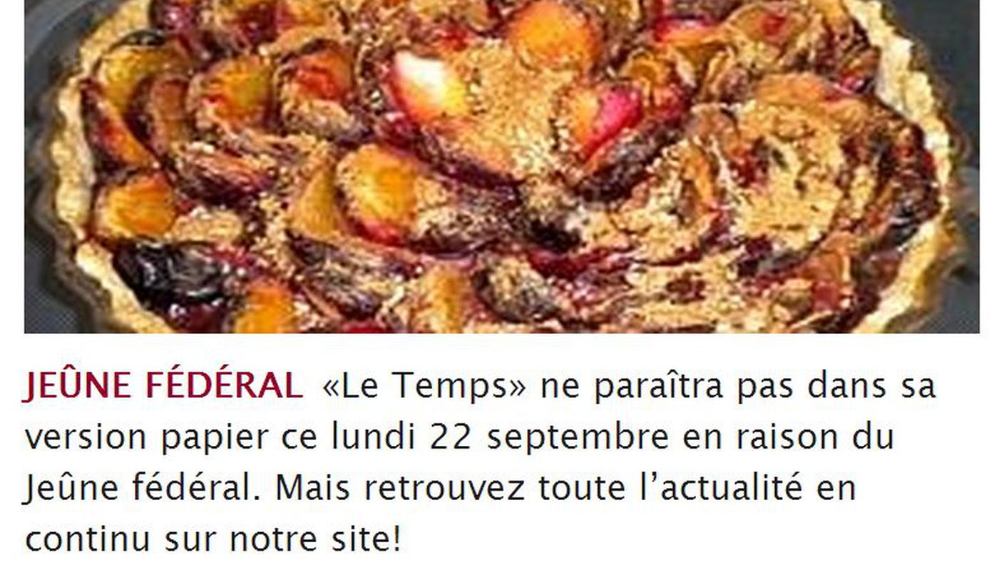 L'annuncio di ''Le Temps''