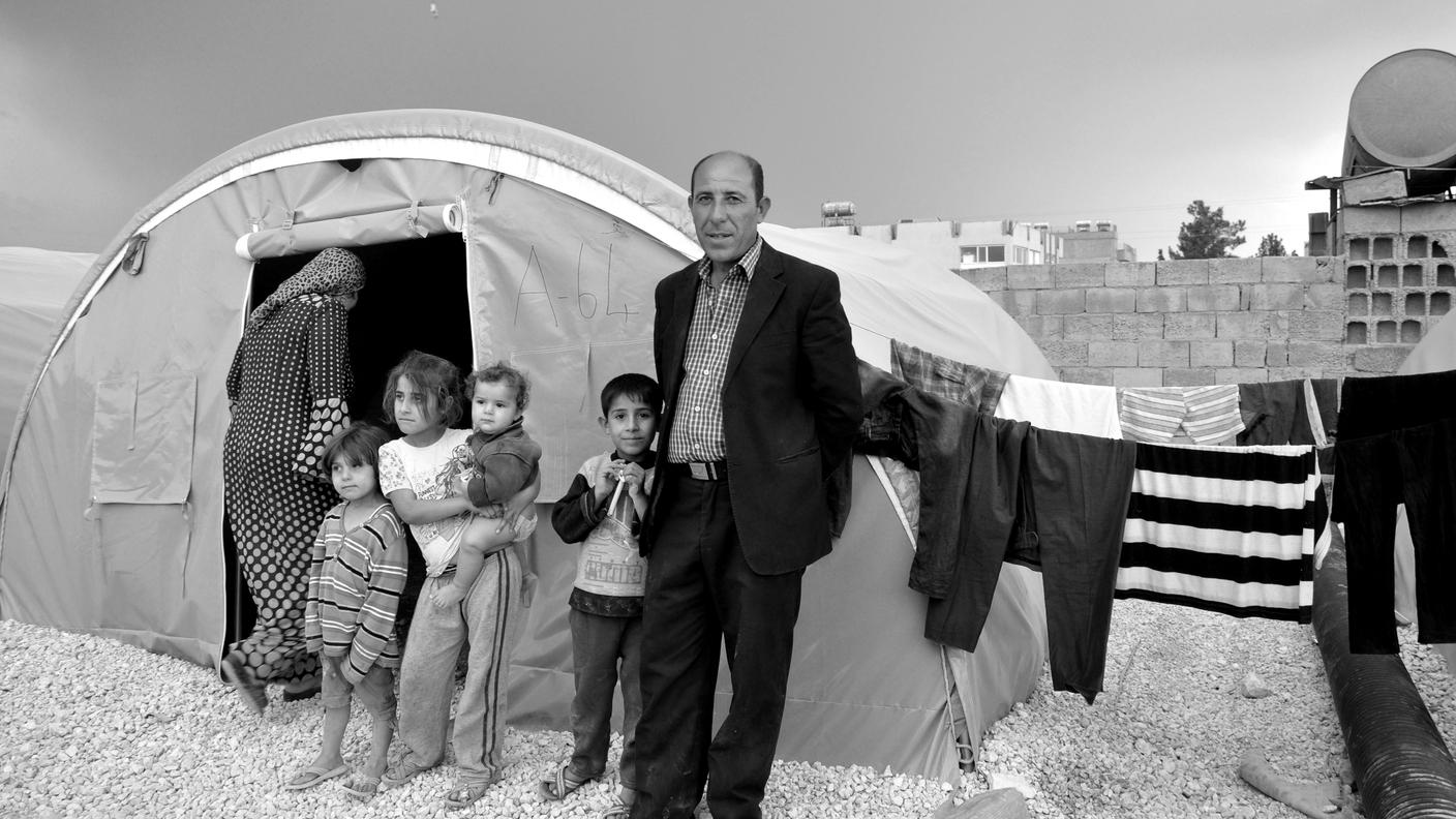 Il signor Ibrahim faceva l'imbianchino vicino a Kobane. Ora abita qui