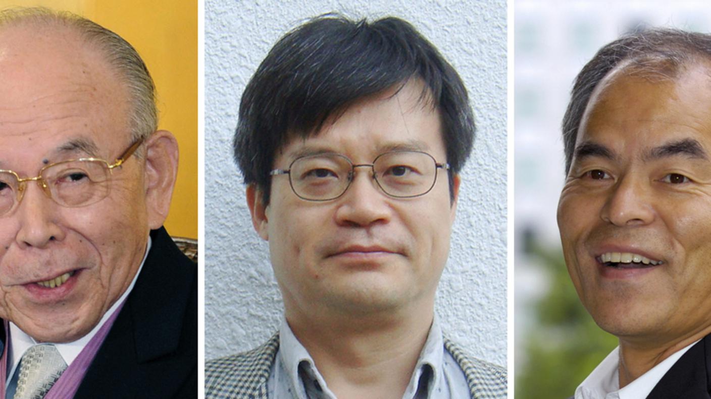 I tre premiati: Akasaki, Amano e Nakamura
