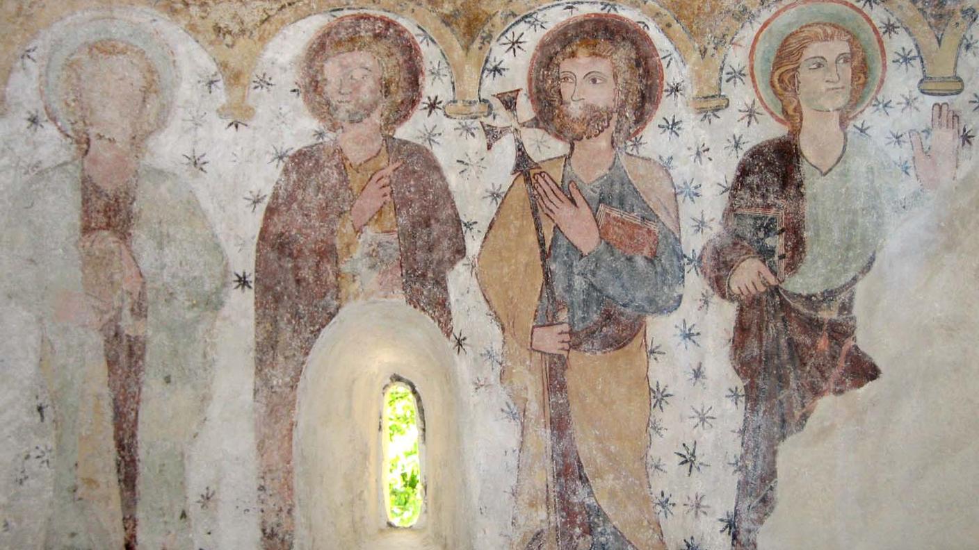 Meister von Waltensburg, Apostoli, affresco, chiesa di Clugin