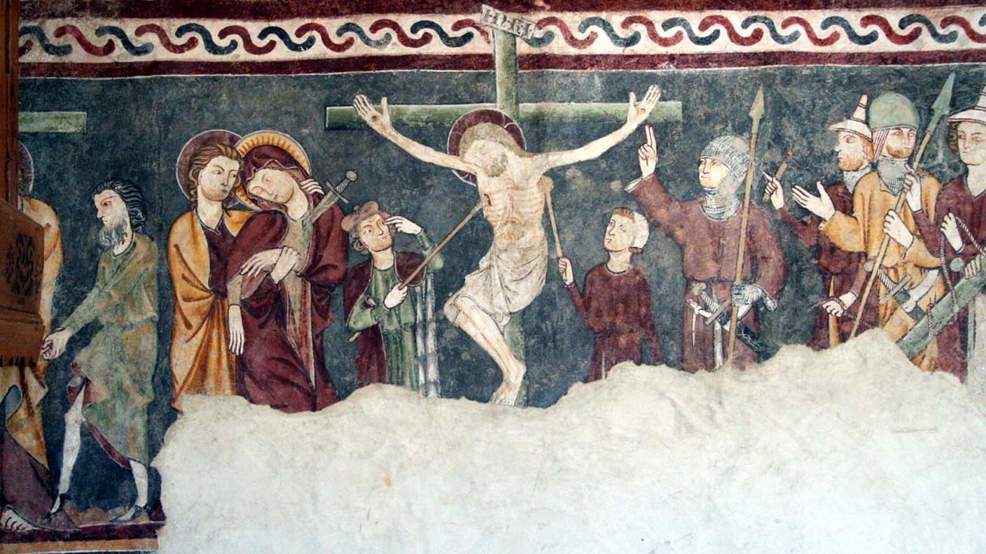 Meister von Waltensburg, Crocifissione, affresco, chiesa di Waltenburg