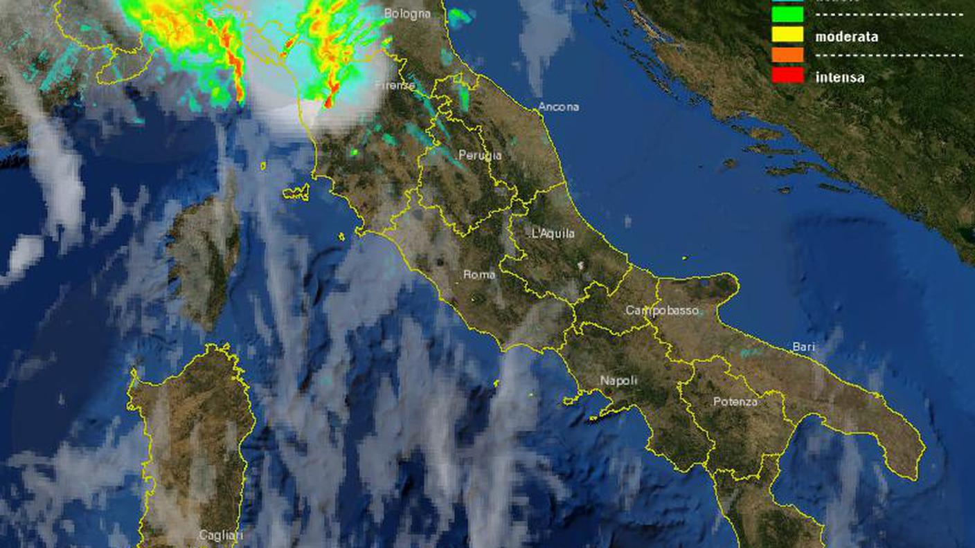 L'immagine radar delle precipitazioni