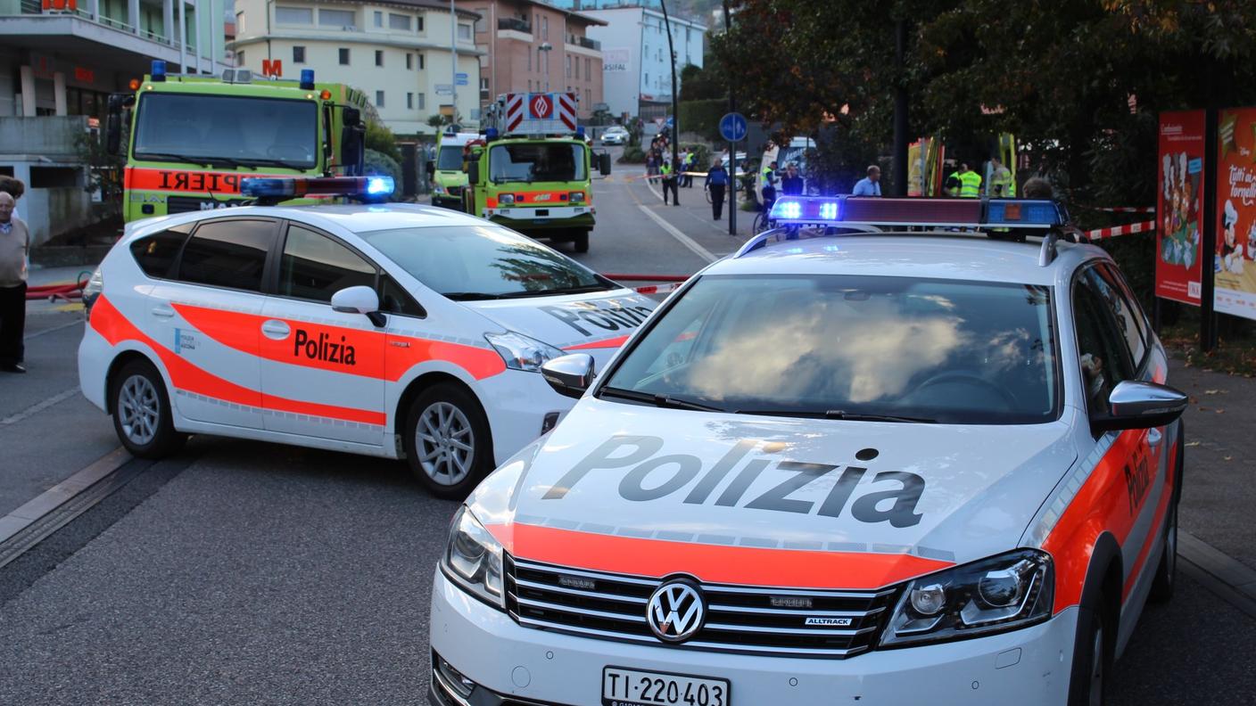 Sul posto anche gli agenti della polizia cantonale