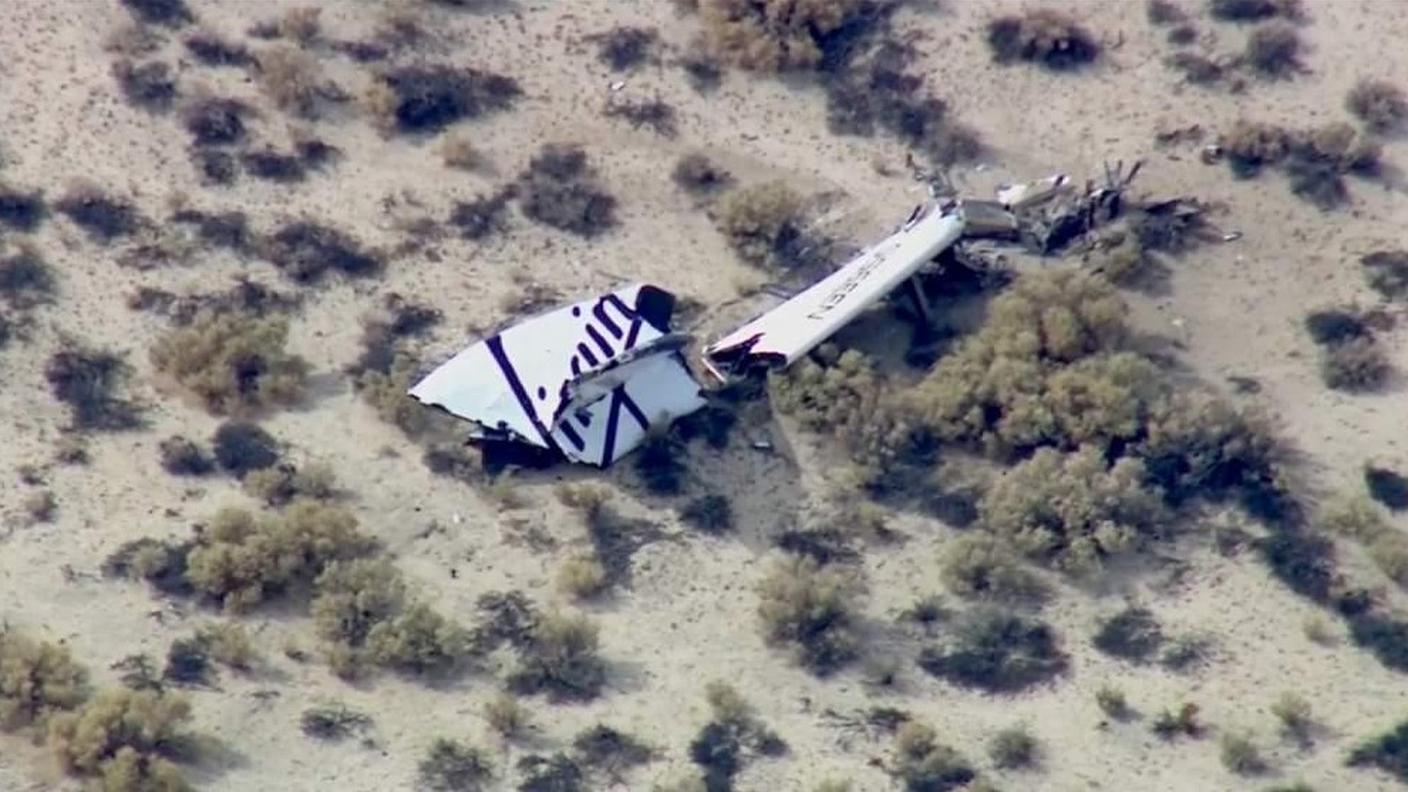 Le prime immagini dei resti dello SpaceShipTwo