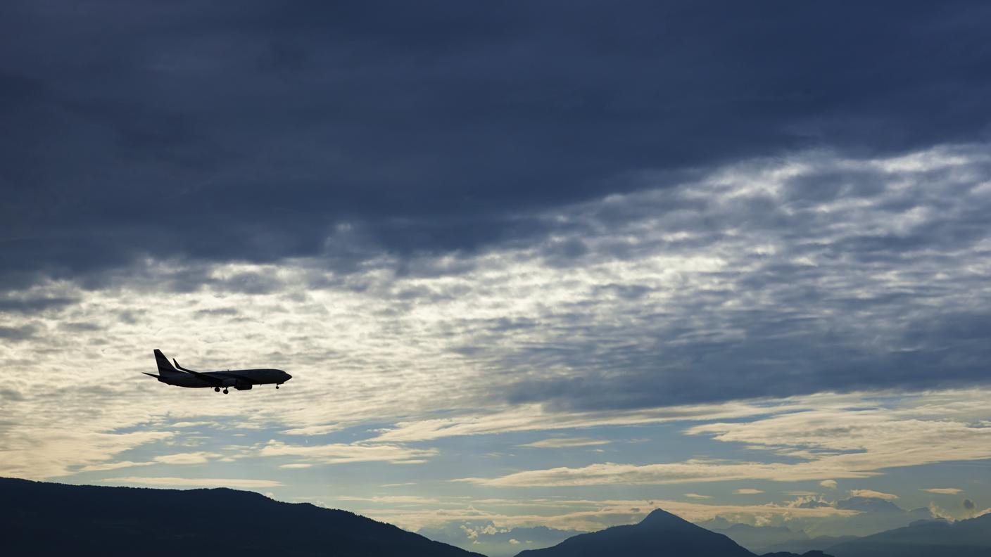 Aereo in avvicinamento a Ginevra