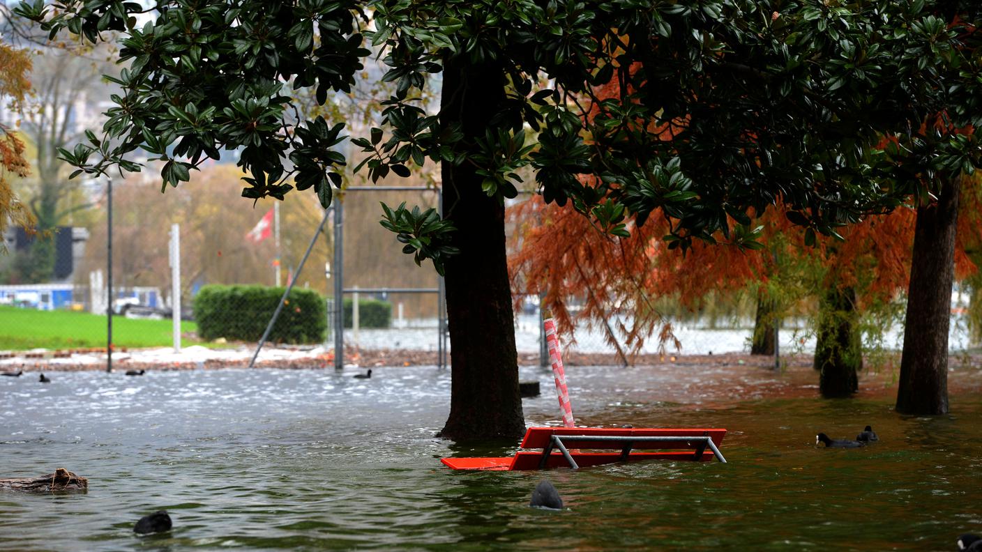 L'esondazione del Verbano giovedì al Parco della Pace di Locarno