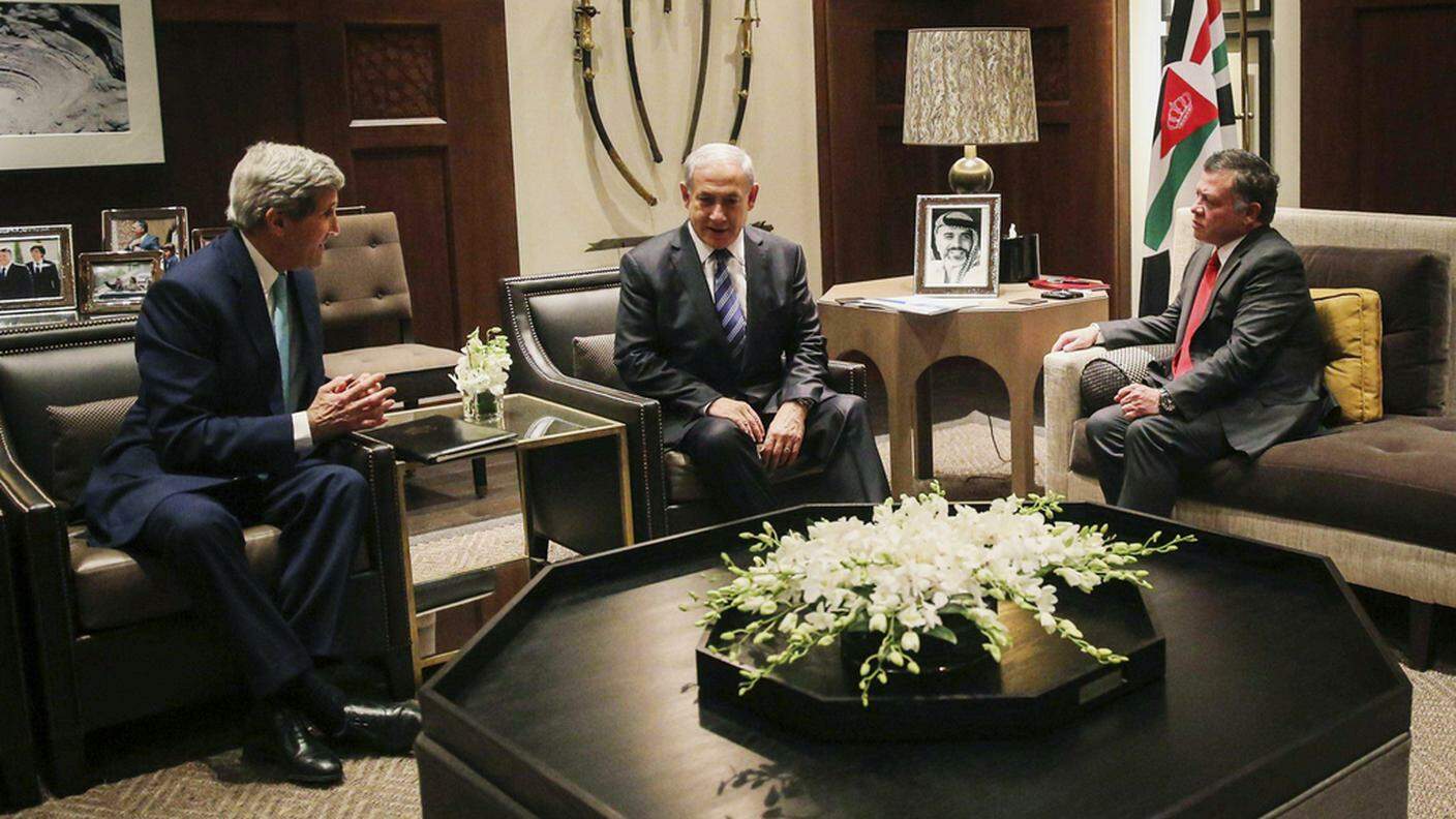 Kerry discute con Netanyahu alla presenza del re Abdullah di Giordania