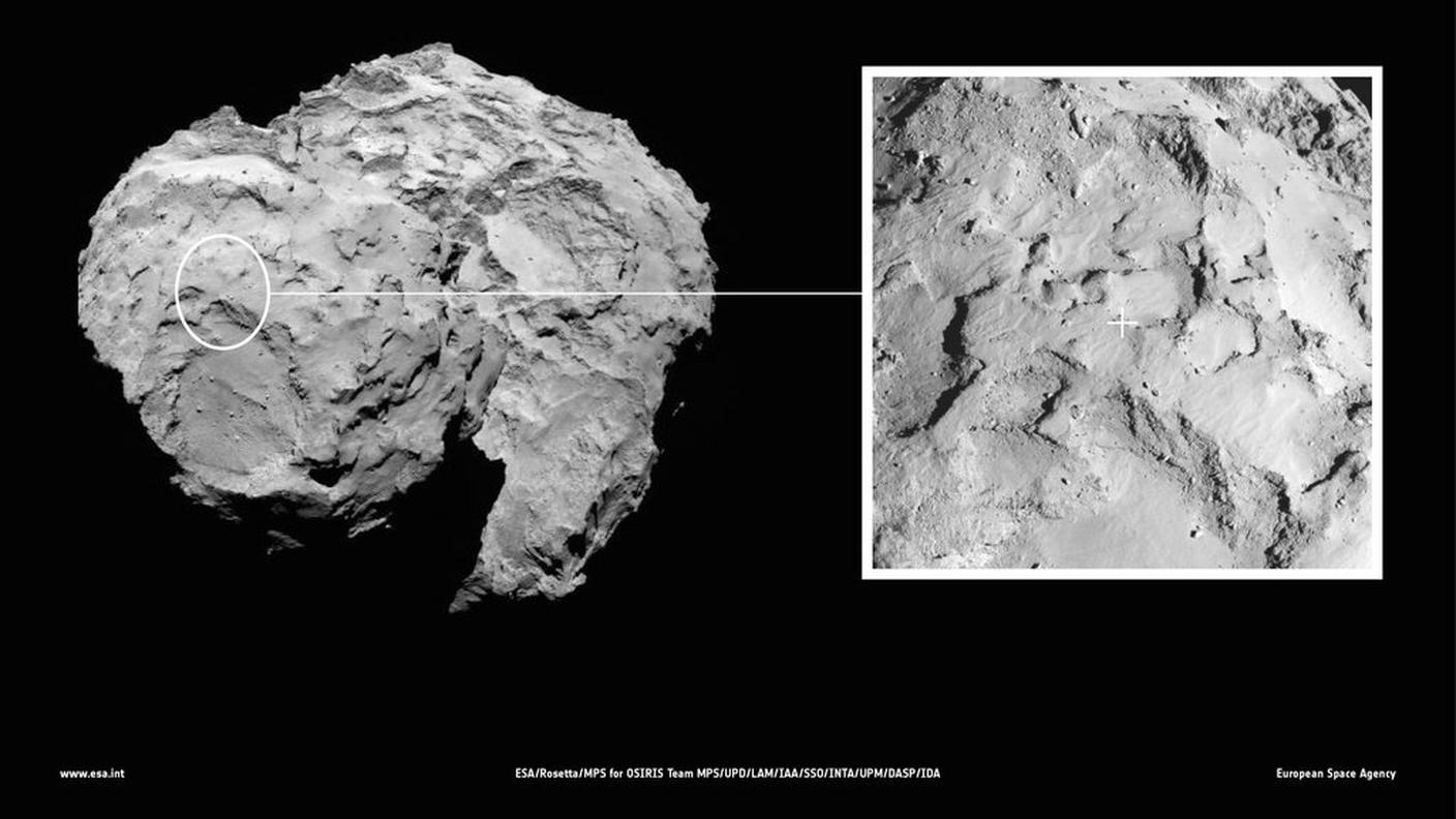 Il punto in cui è atterrata Philae