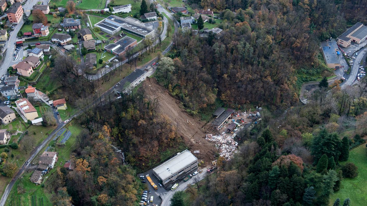 La zona della frana di Davesco Soragno, costata la vita a due donne