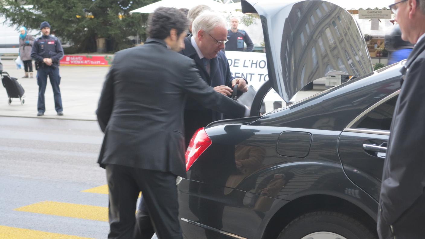 Spielmann in un'immagine scattata al suo arrivo a Palazzo federale