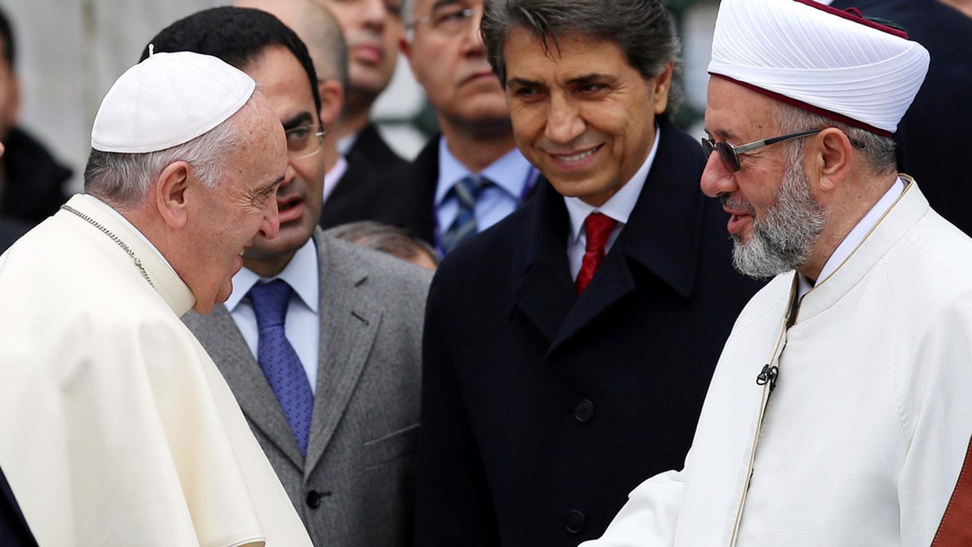 L'incontro con il Mufti Rahmi Yaran all'arrivo alla Moschea Blu