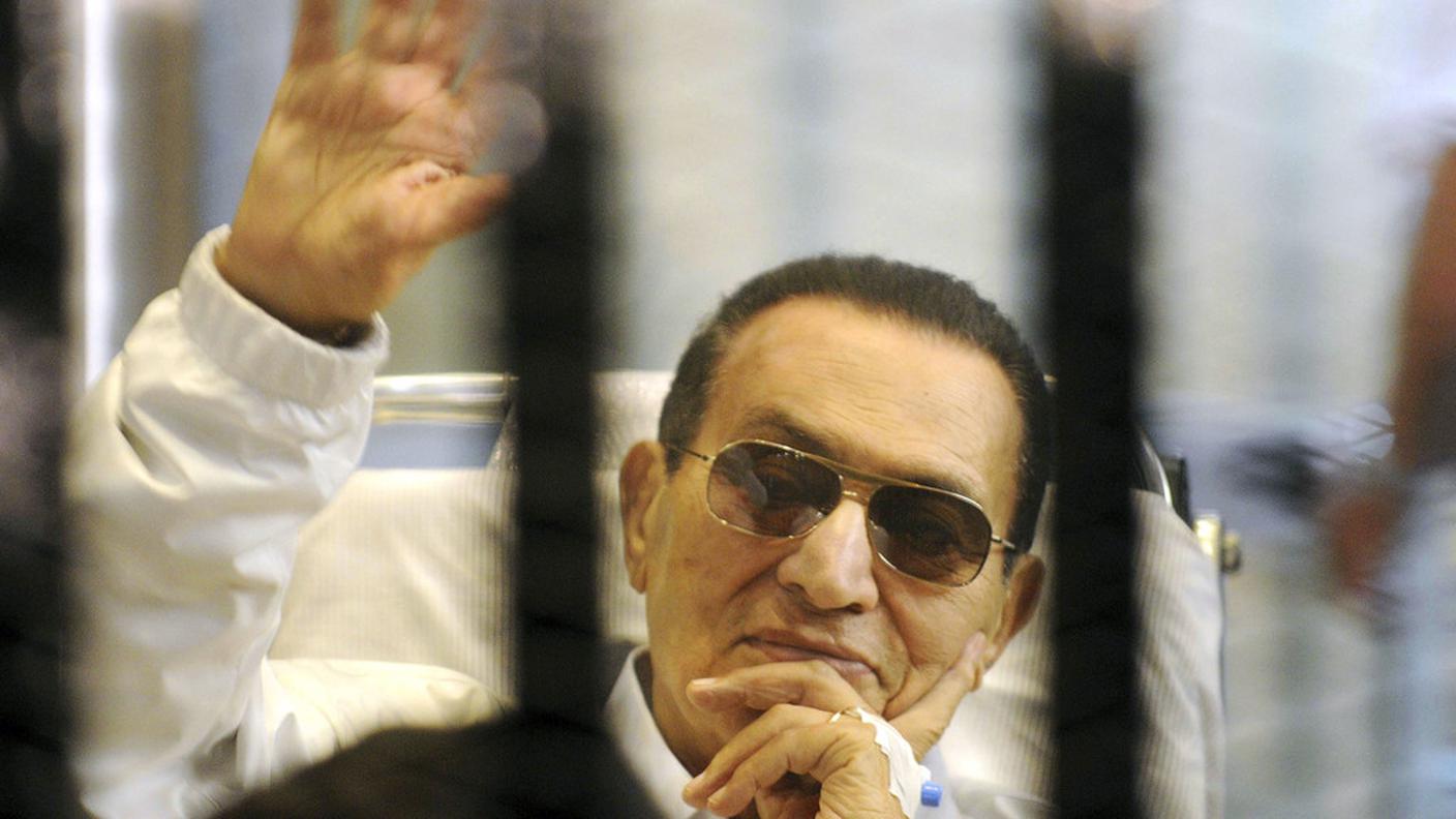 Hosni Mubarak durante il processo