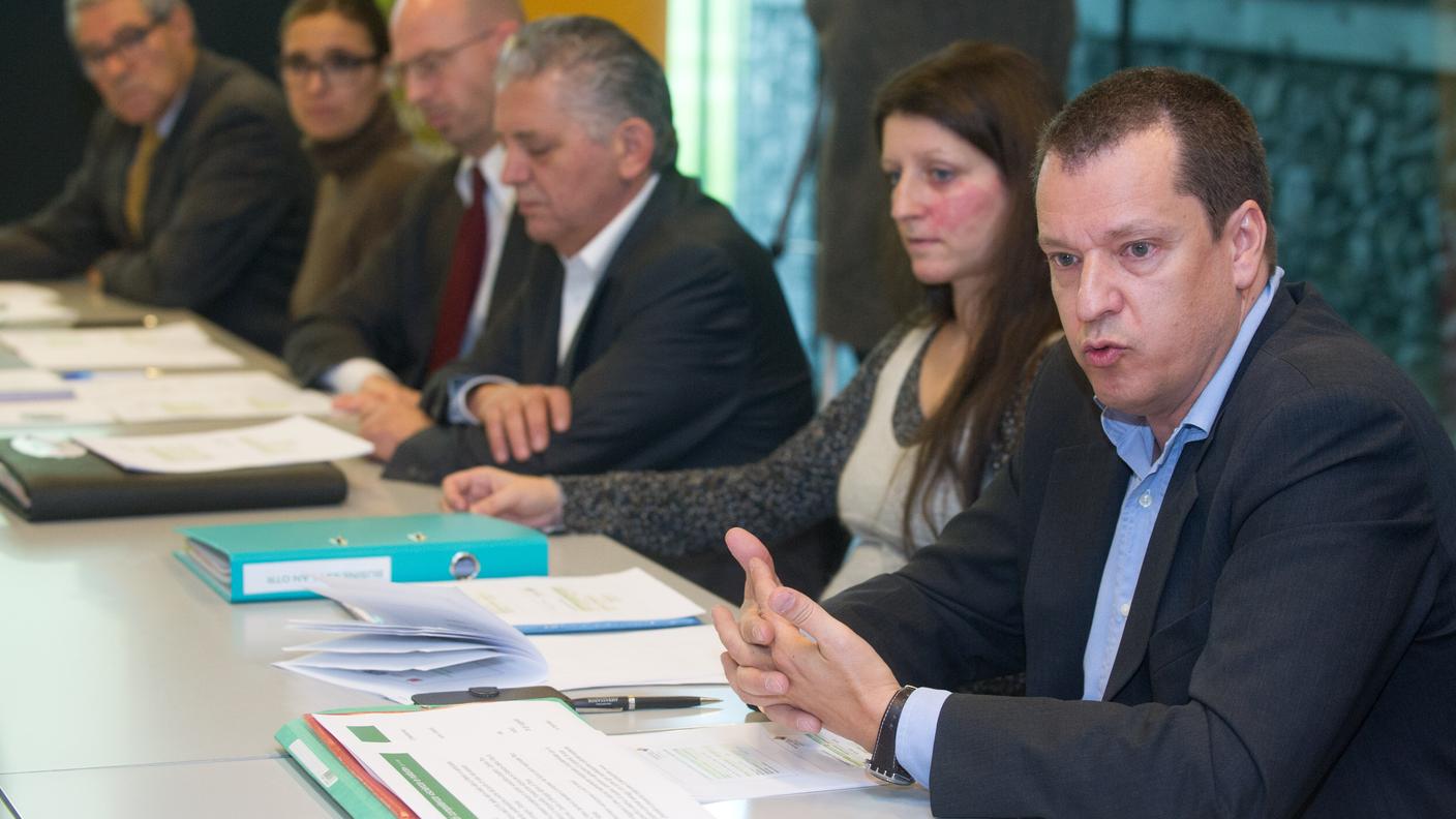 L'intervento di Marco Scossa (Blenio Turismo) durante l'incontro stampa a Pollegio