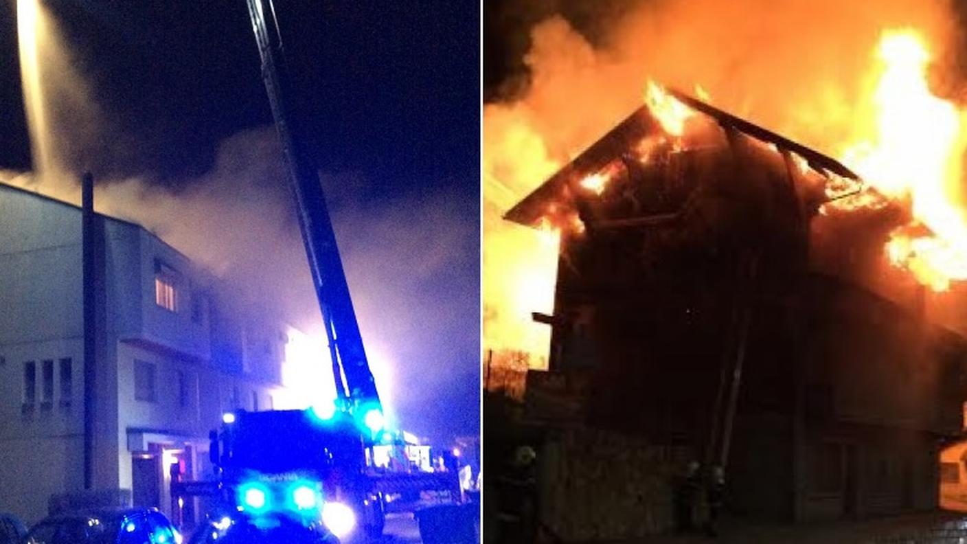 Incendio a Brämis (a sinistra) e a Ayent