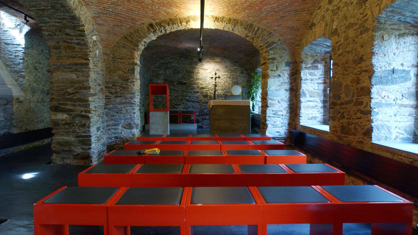 La cappella del convento del Bigorio, ideata da Mario Botta e Tita Carloni ©Ti-Press.jpg