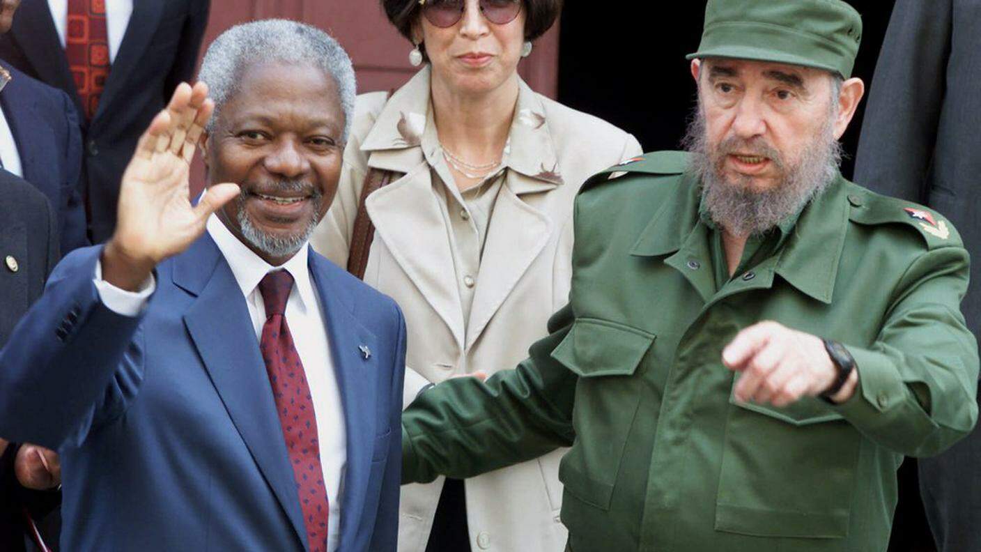 Con l'allora segretario generale dell'ONU Kofi Annan, aprile 2000