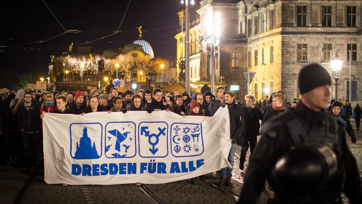 A Dresda oltre quattromila persone si sono riunite per una contro-manifestazione