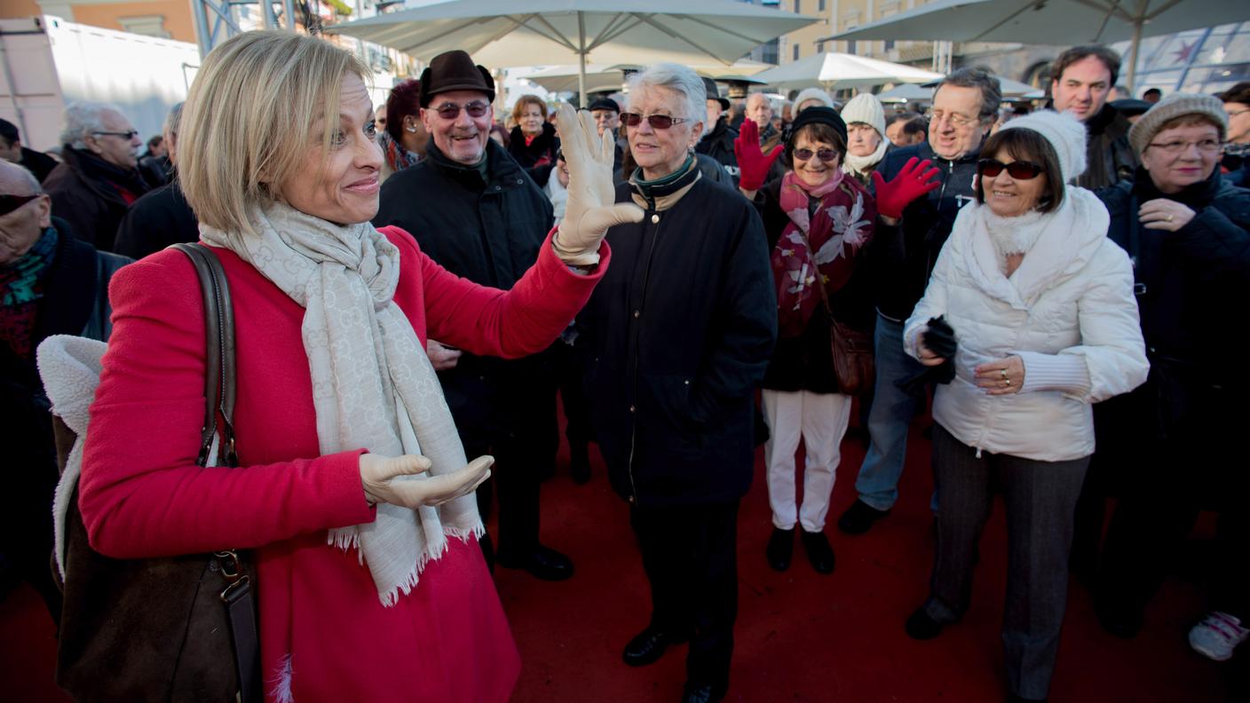 Carla Speziali in un'immagine scattata il primo gennaio a Locarno