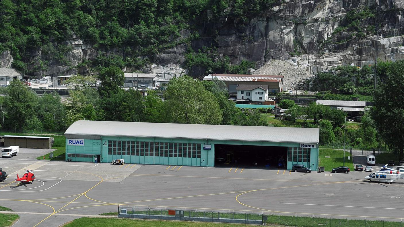 L'hangar utilizzato da Ruag