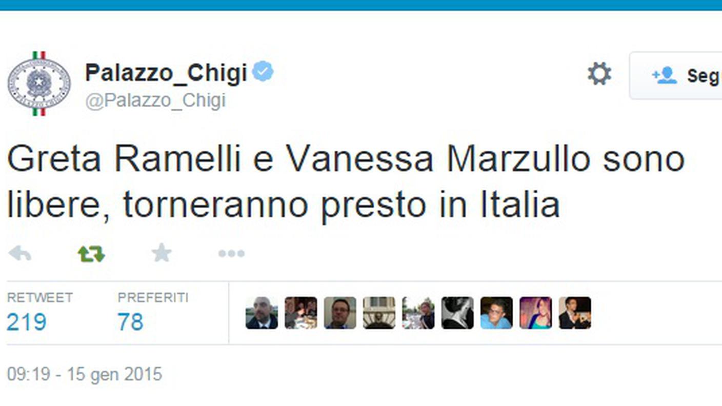 Il messaggio di Palazzo Chigi