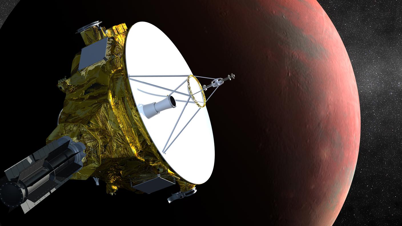 Un disegno rappresentante la sonda Horizon