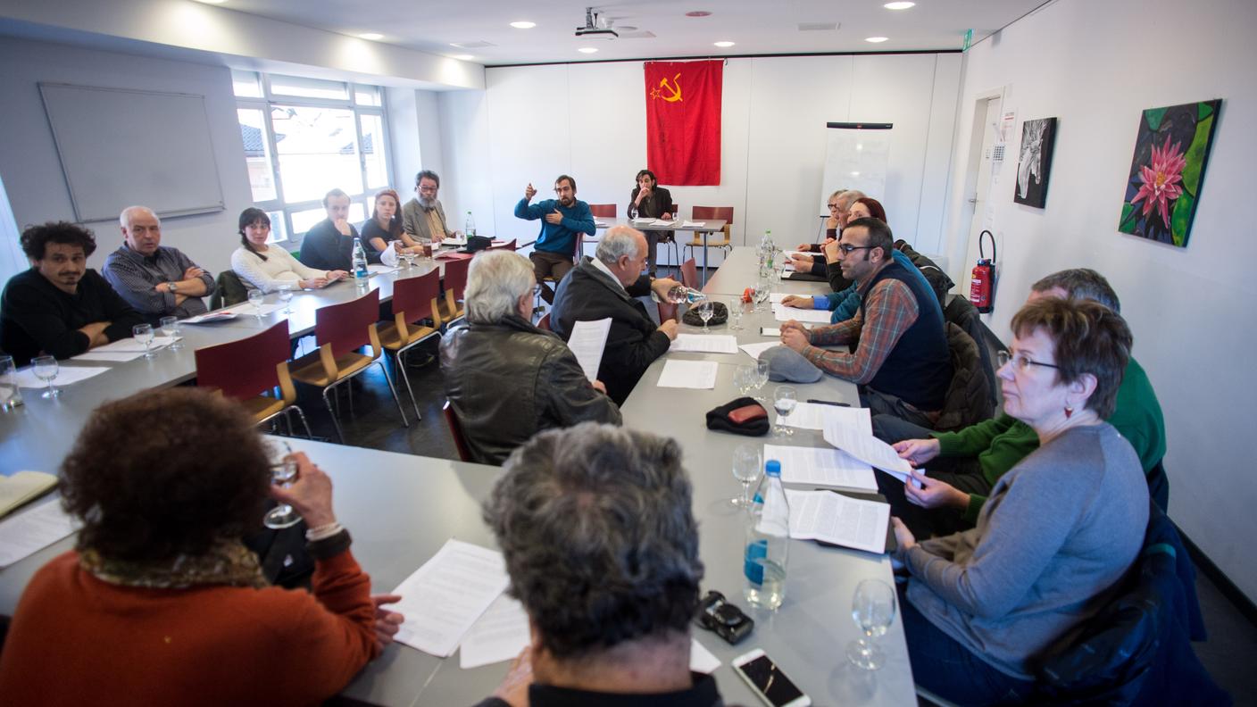 La sala durante la seduta costitutiva del nuovo partito