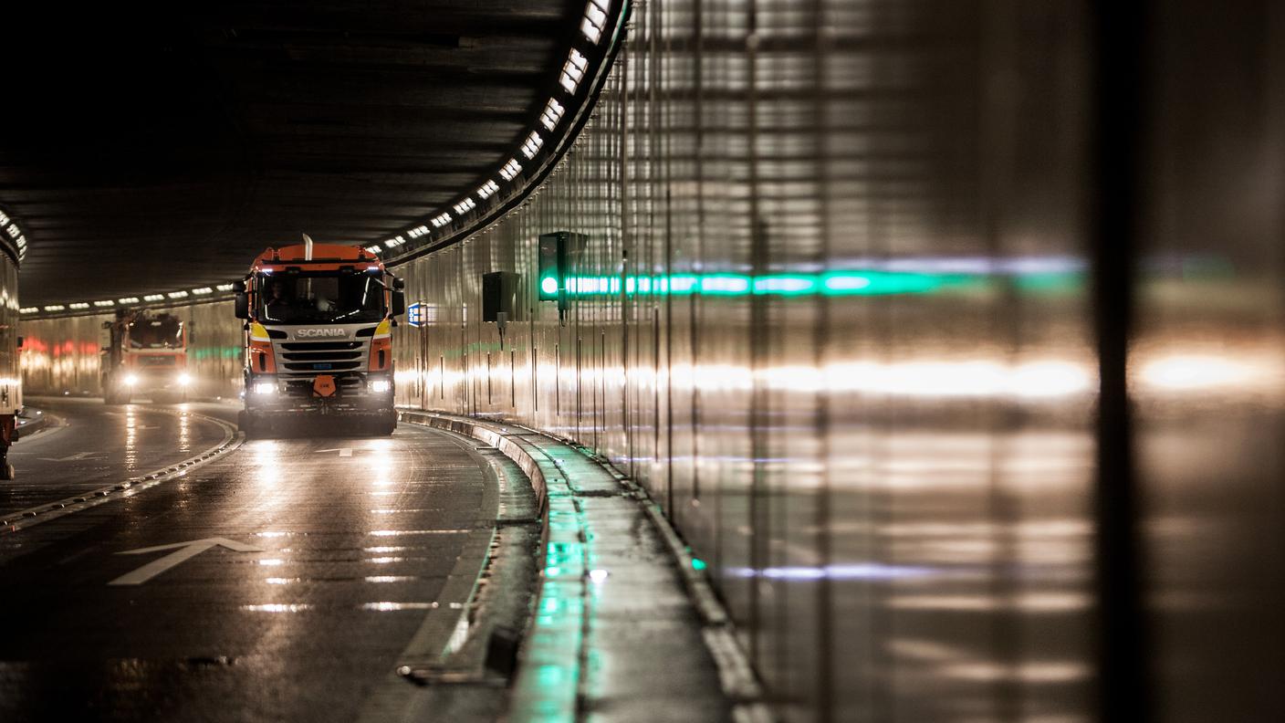 Settembre 2014, lavori in corso nel tunnel del Gottardo