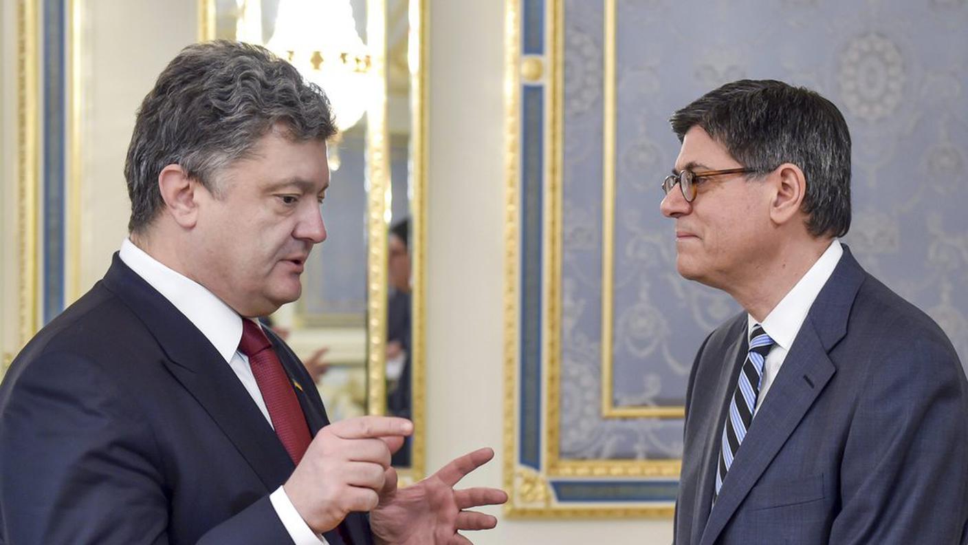Petro Poroshenko a colloquio con Jacob Lew