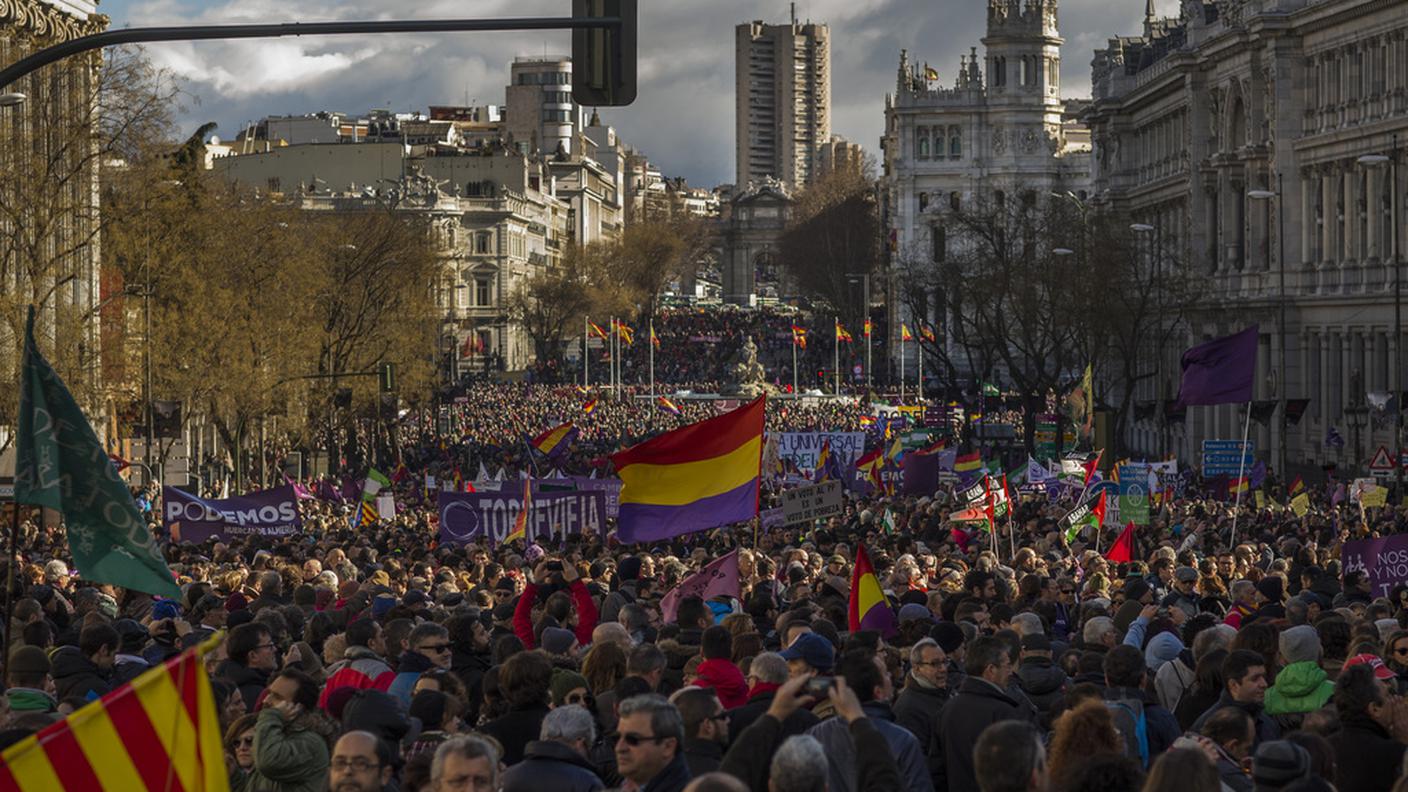 Gli anti-austerità scendono in piazza a Madrid