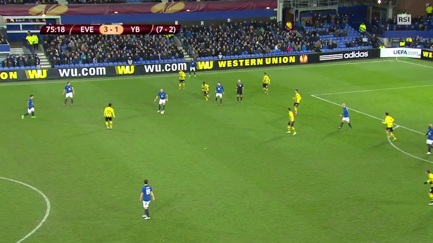 Europa League, il palo di Koné in Everton - Young Boys (26.02.2015)