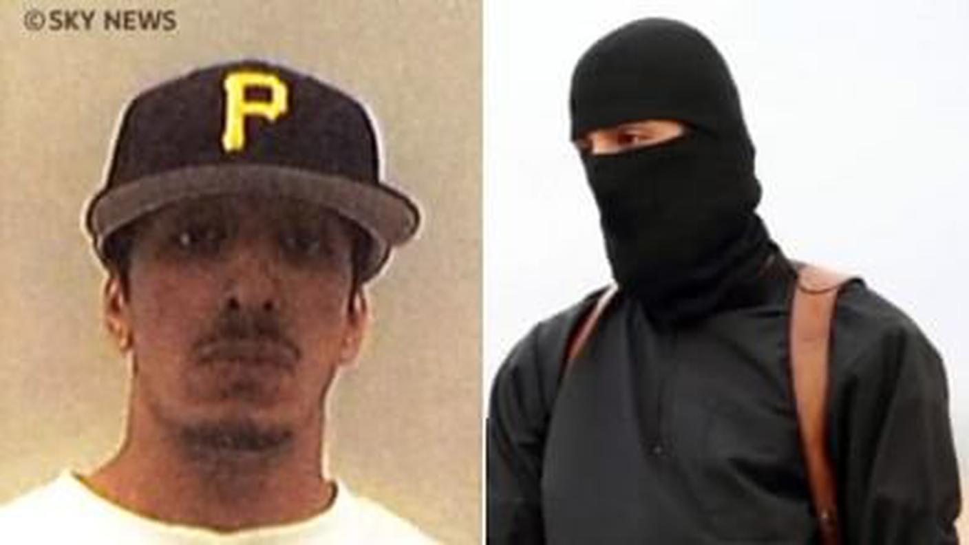 Jihadi John senza e con passamontagna nero