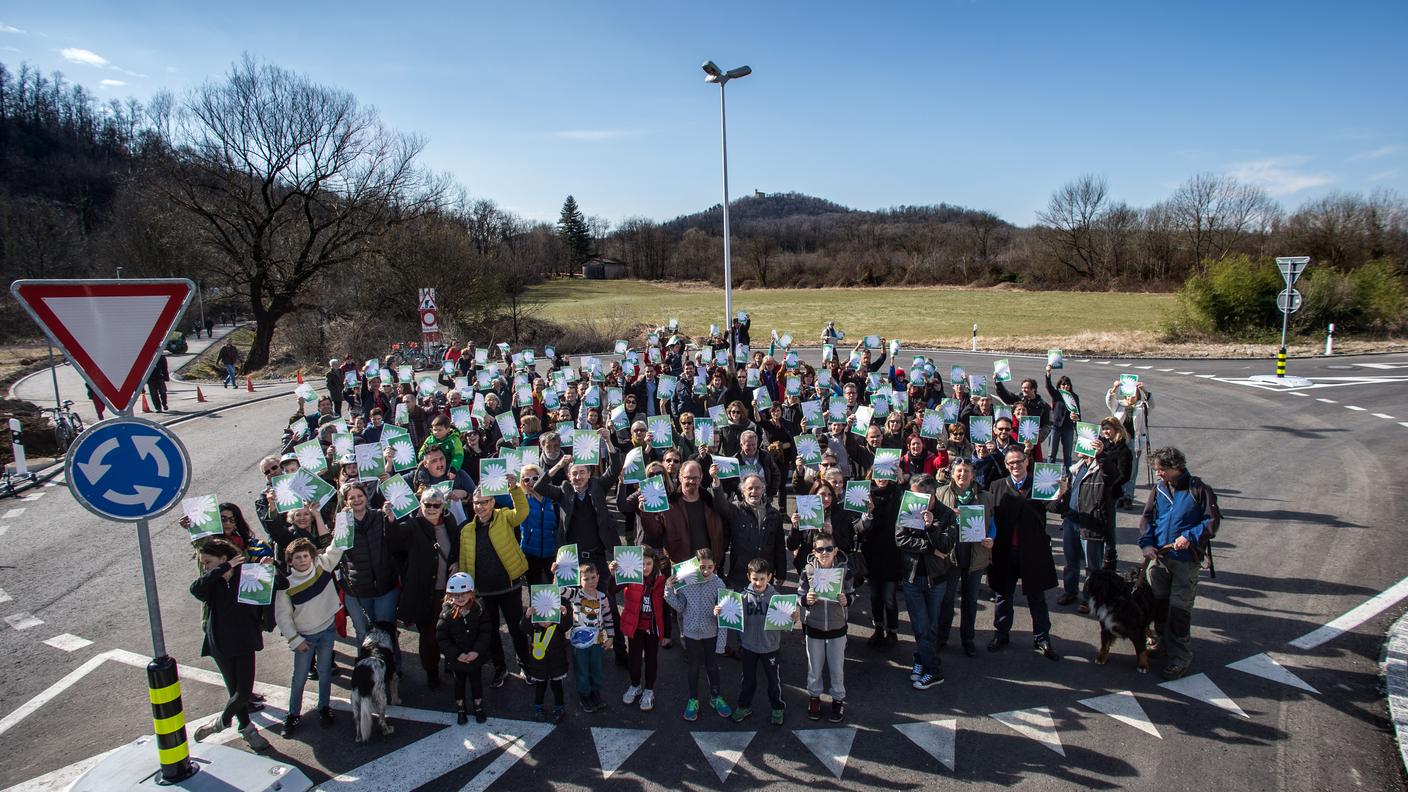 Nella foto i partecipanti all'azione di protesta
