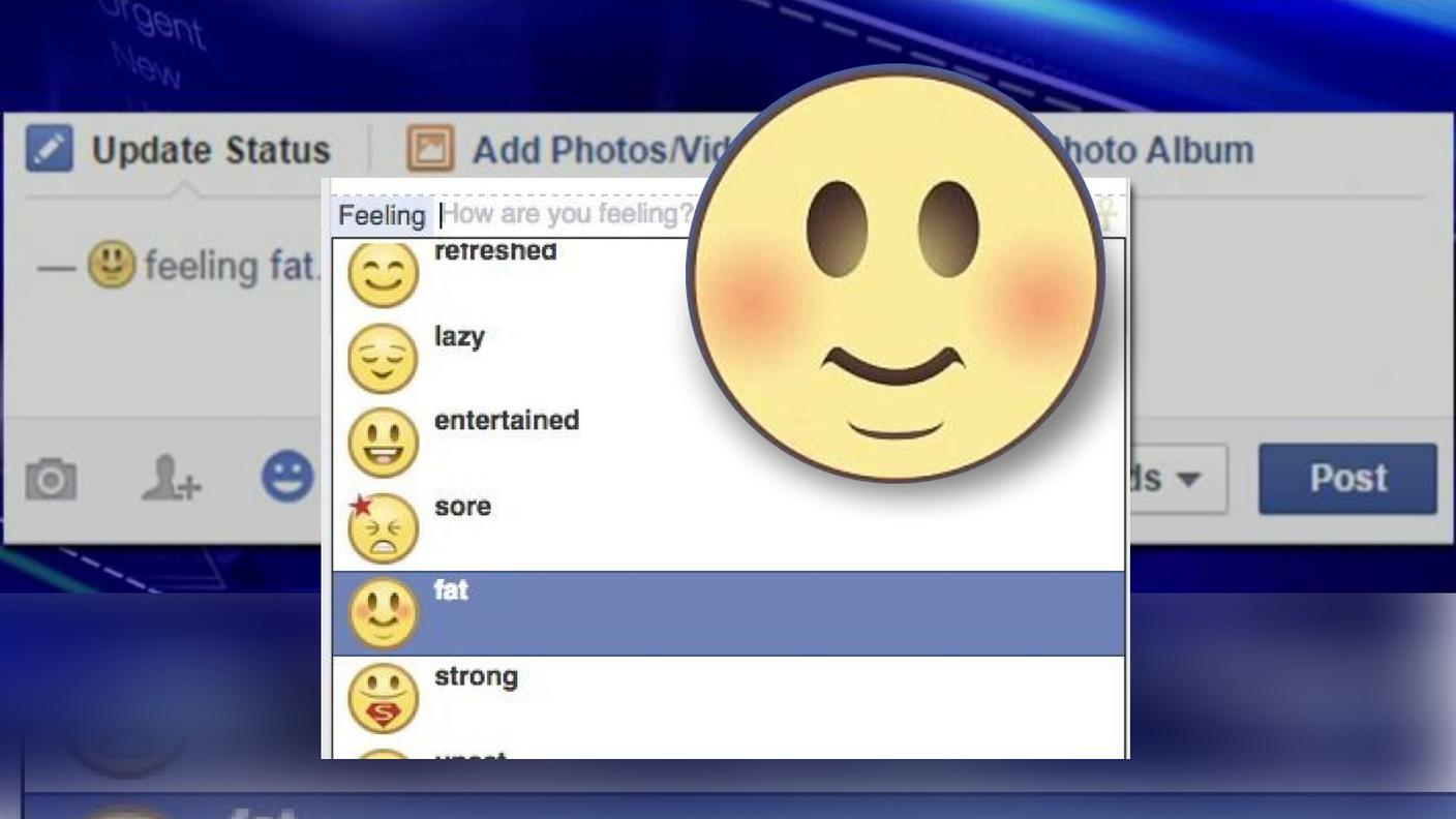 Niente più "Mi sento grasso" per Facebook