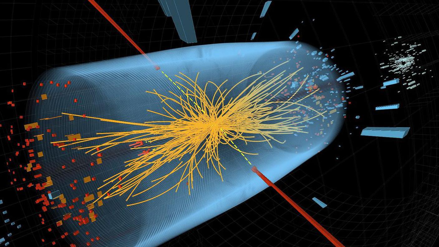 Una rappresentazione dell'esperimento che nel 2012 rilevò l'esistenza del bosone di Higgs